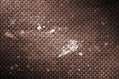 Old and rust diamond plate. metal background and texture. Stock Illustration