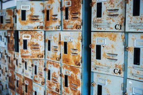 Old and rusted locker Stock Photos