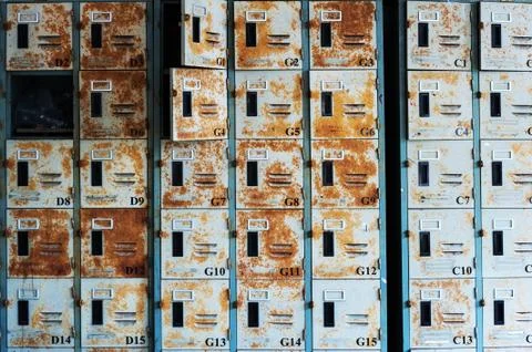 Old and rusted locker Stock Photos