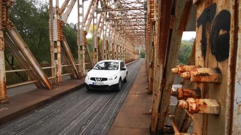 Old and rusty bridge Stock Footage 142563228