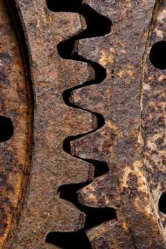 Old and rusty cogwheels Stock Photos