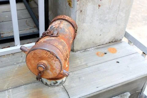 Old and rusty fire hydrant, Thailand. Stock Photos