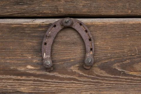 Old and rusty horseshoe Stock Photos