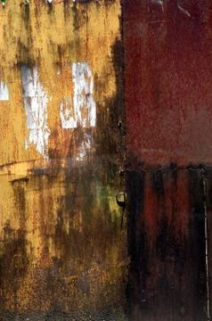 Old and rusty  iron wall Fotos Stock