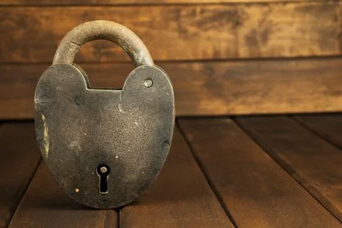 Old and Rusty Padlock Foto stock