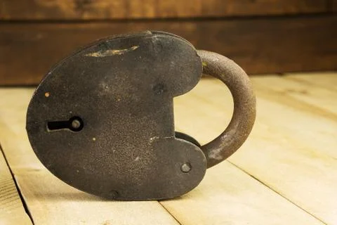 Old and Rusty Padlock Foto stock