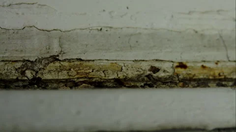 Old And Rusty Window, Rust, Decay,  Cracks, Negligence, Pan Video stock 46931417