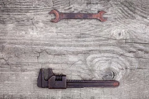 Old and rusty work tools Stock Photos