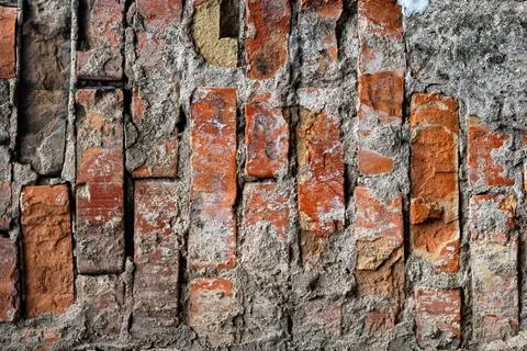 Old and worn brick wall texture. Stock Photos