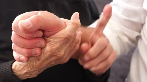 Old and young hands moving, symbolizing support, connection between generation Stock Footage 275373013