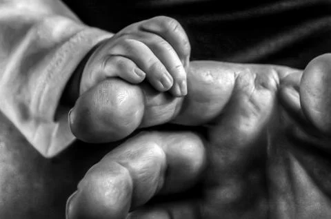 Old and Young Hands Stock Photos