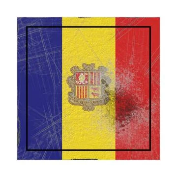 Old Andorra flag Stock Illustration