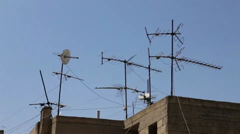 Old antennas Stock Footage 37193445