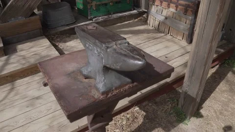 Old antique anvil blacksmith Stock Footage 171543055