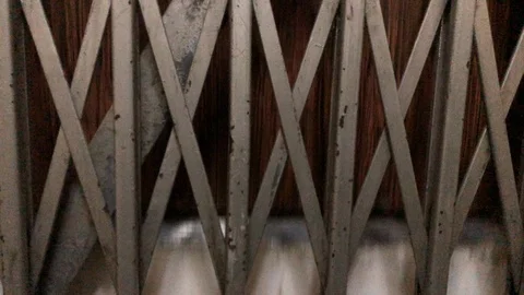 Old antique elevator going up Stock Footage 119045345
