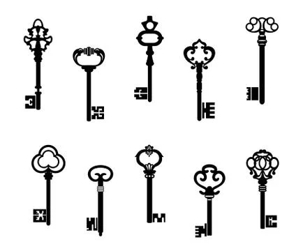 Old antique keys Stock Illustration