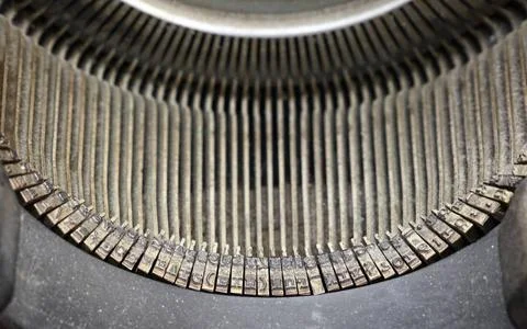 Old antique typewriter typeface Close up old vintage antique retro typewri... Stock Photos