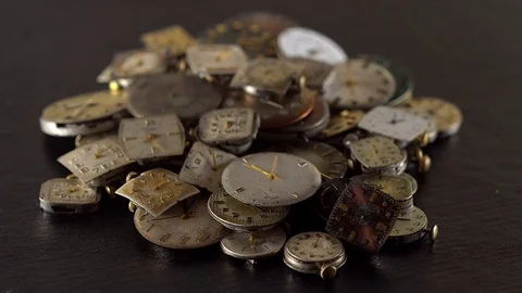 Old antique watch rotating. Video stock 71526363