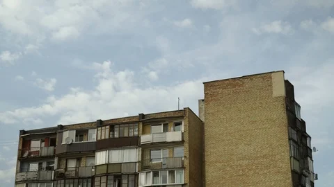 Old apartment building time lapse, Vilnius, Lithuania, 4k Stock Footage 93085280