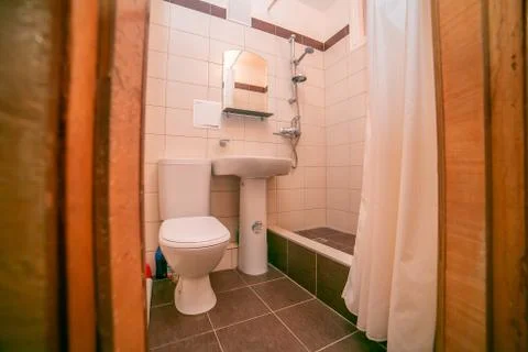 Old apartment view from inside, interior, retro style, old Stock Photos