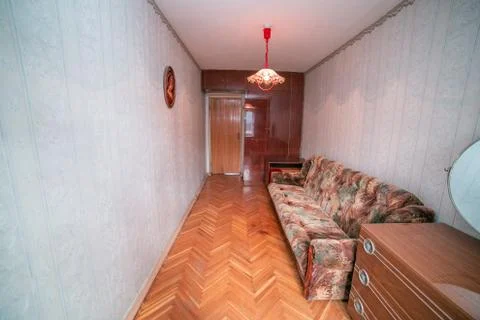 Old apartment view from inside, interior, retro style, old Stock Photos