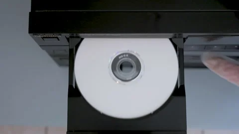 Old appliances, the compact disc is placed in a tray of cd player Stock Footage 152682357