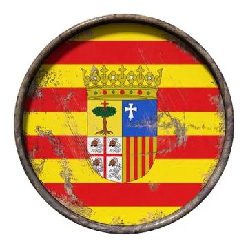 Old Aragon flag Stock Illustration