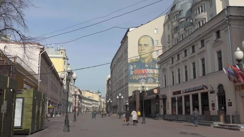 Old Arbat 5 Stock Footage 128190870