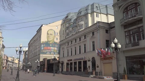 Old Arbat 6 Stock Footage 128190901