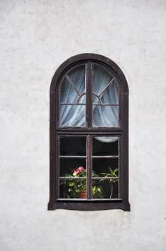 Old arc window Stock Photos