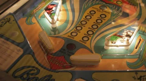 Old Arcade Pinball Flippers Stock Footage 12192889