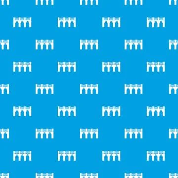 Old arch bridge pattern vector seamless blue Stock Illustration