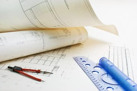 Old architectural drawing Stock Photos