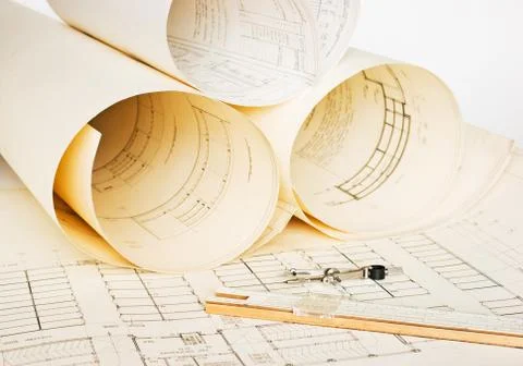 Old architectural drawing Foto stock