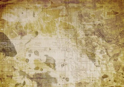 Old architectural drawing Stock Photos