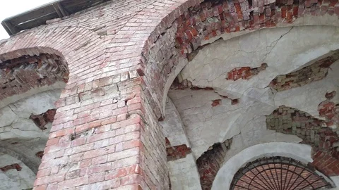 The Old architectural passage. Old architectural building. Stock Footage 104969165