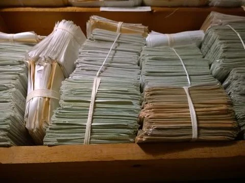 Old archival documentation Stock Photos