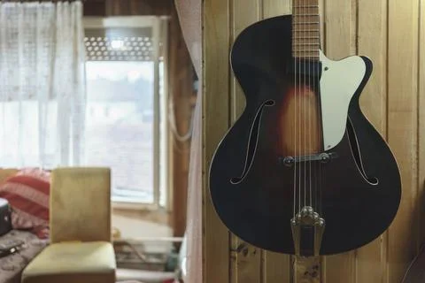 Old Archtop Guitar Stock Photos