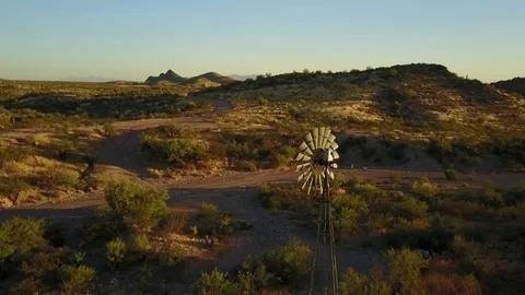 Old Arizona Windmill 1 Stock Footage 80206974