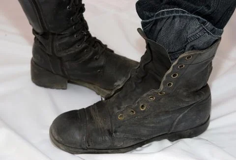 Old army boots Stock Photos