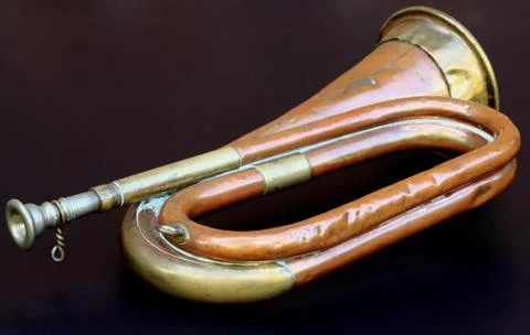 Old Army Bugle Stock Photos