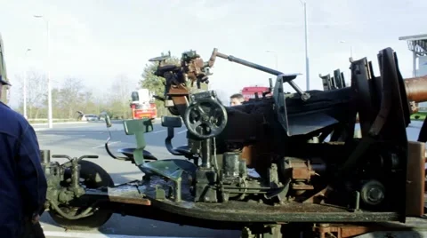 Old army cannon Stock Footage 43259620
