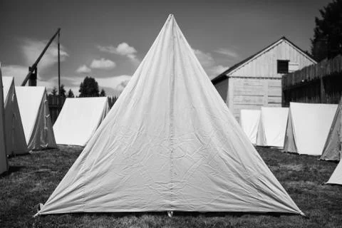 Old army tents Stock Photos
