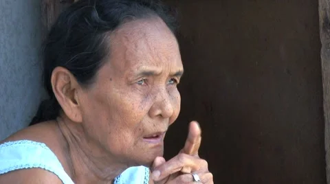 Old Asian Woman Sharing Her Problems Stock Footage
