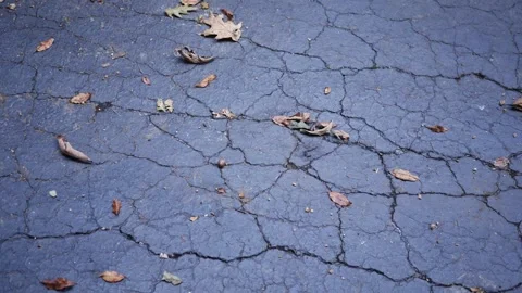 Old Asphalt Driveway - Cracks in Blacktop Driveay 4 Stock Footage 346982963