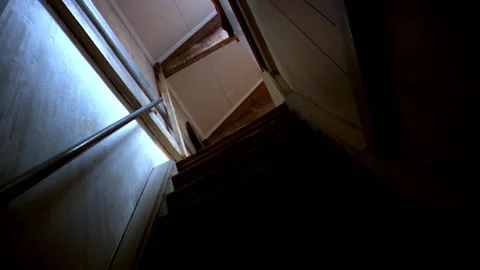 Old Attic Staircase Stock Footage