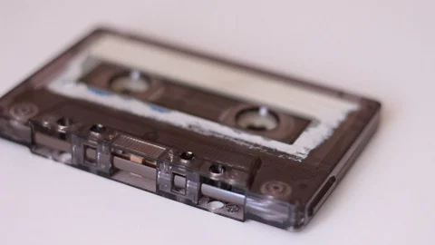 Old audio cassette in moving Stock-Footage 88764076