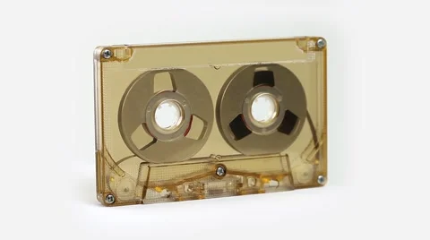 Old audio cassette on white background Stock Footage 58655918