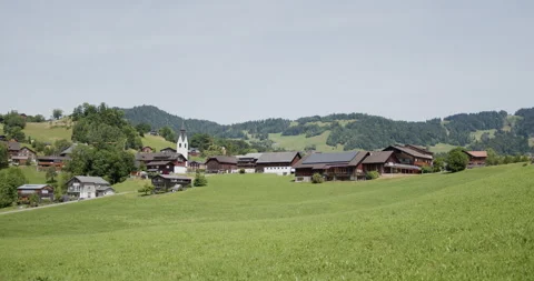 Old Austrian Town and Field Video stock 245214073