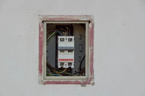 Old  automatic switchboard circuit breaker Stock Photos